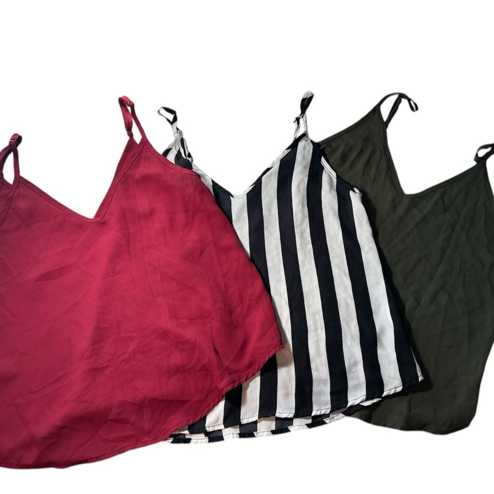 Stylish Women's Camisole Tops - Red, Black/White, Green